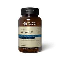 Bottle of Natures Sunshine Vitamin C Time Release 1000 mg (120 tablets)