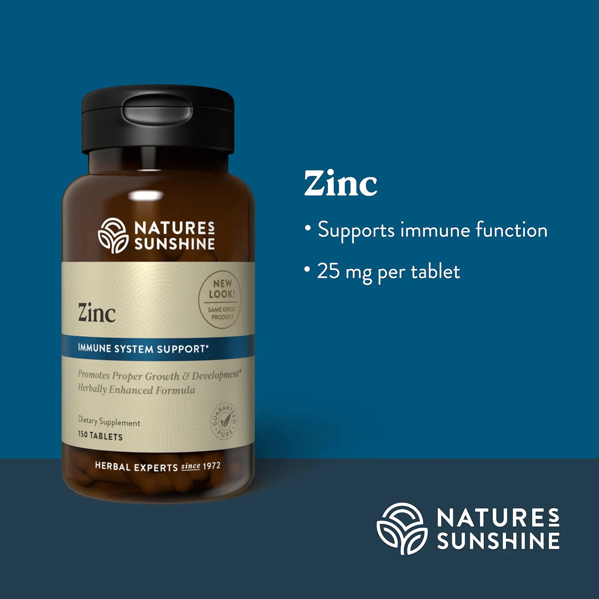 Zinc 25mg tablet product shot