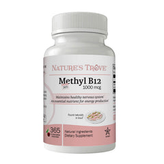 Natures Trove 365-count B12 methylcobalamin cherry flavor chewable tablets bottle