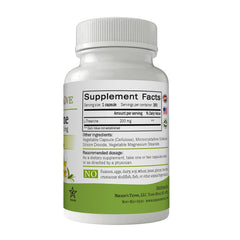Close-up of Nature's Trove L-Theanine 200mg label highlighting green tea origin