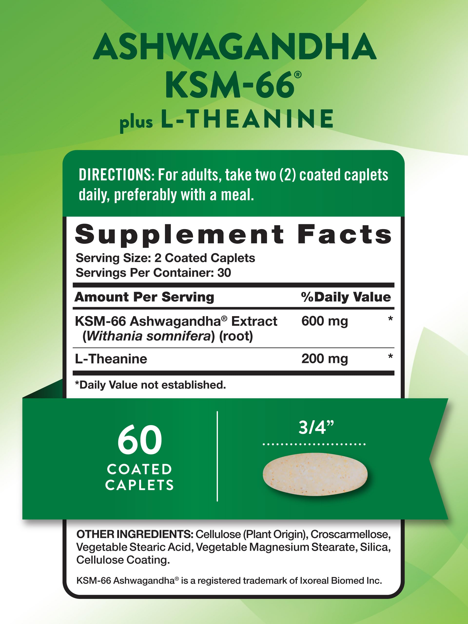 Close-up of KSM-66 Ashwagandha capsules with L-Theanine