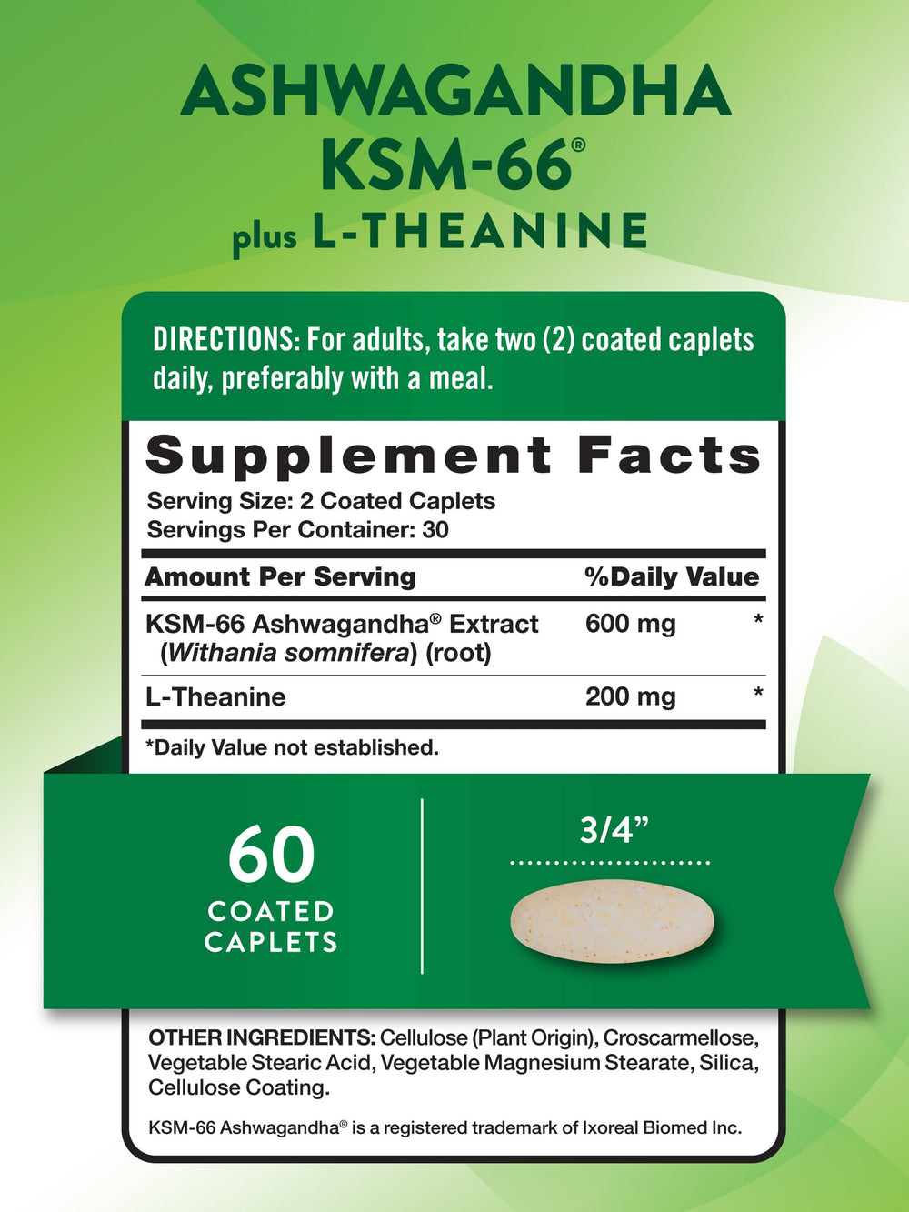 Close-up of KSM-66 Ashwagandha capsules with L-Theanine