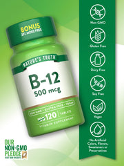 Side view of Nature's Truth B12 bottle label
