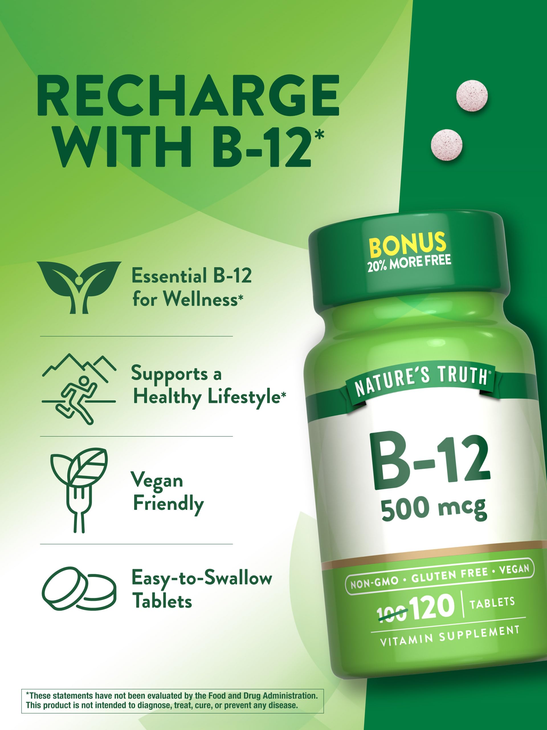 Gluten-free label on Nature's Truth B12 bottle