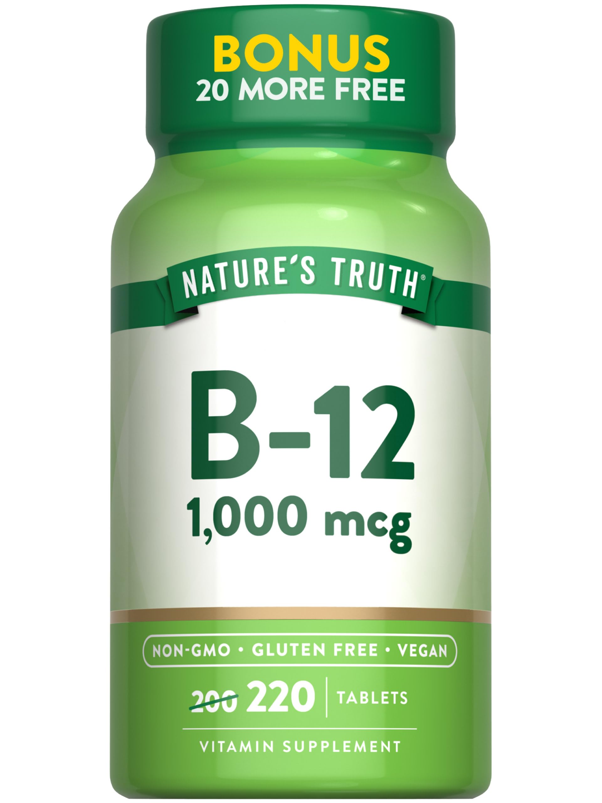 Nature's Truth Vitamin B12 tablets bottle 1000 mcg