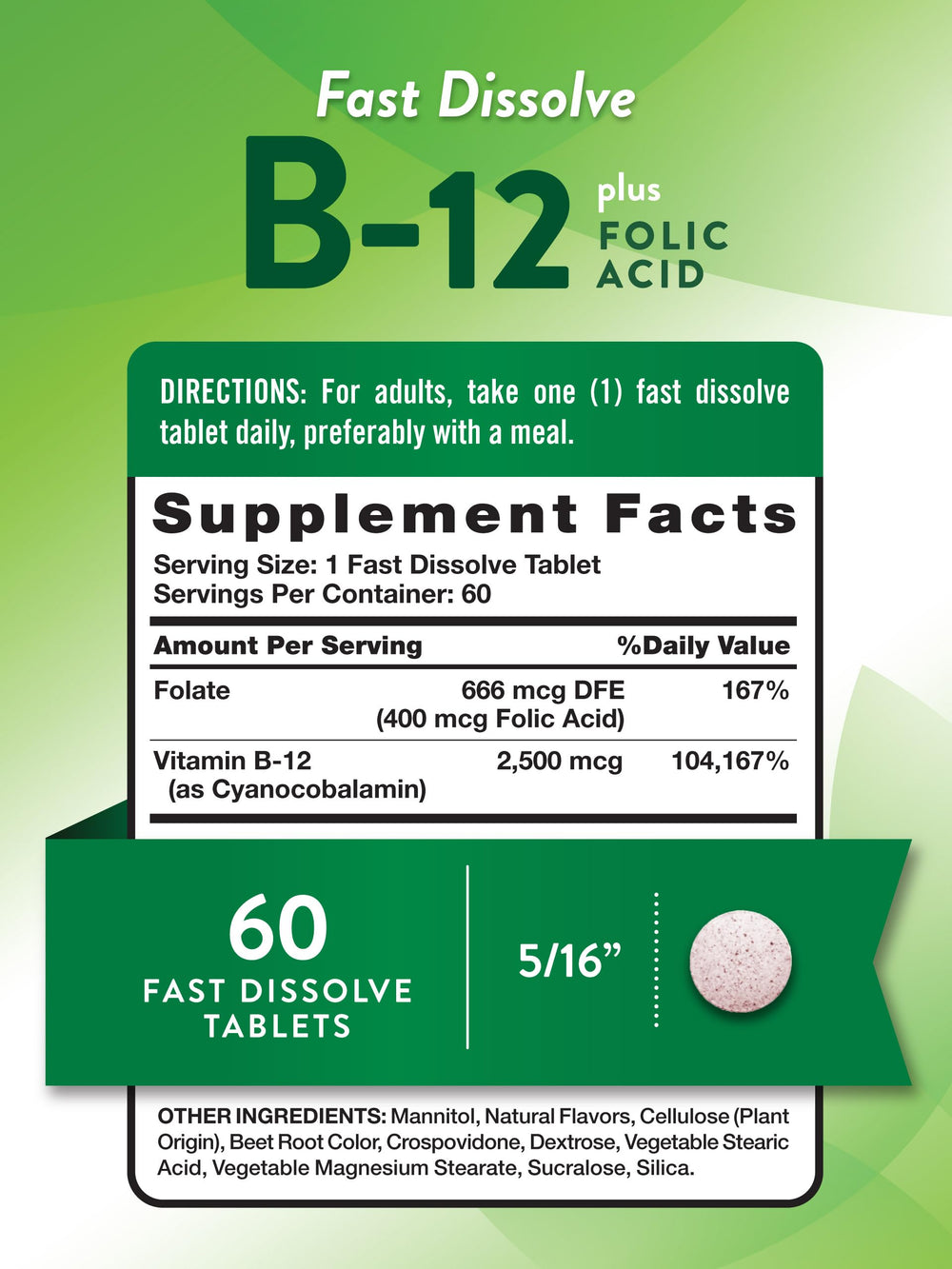 Close-up of vegan B12 tablets showing berry flavor