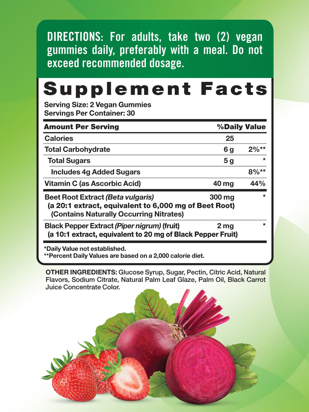 Close-up of strawberry-flavored Beet Root Gummies
