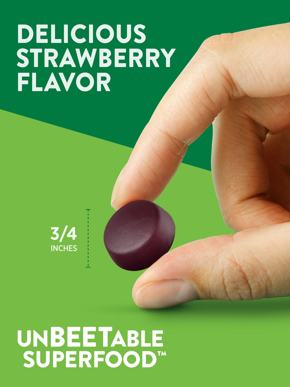 Nutrition facts panel on Nature's Truth Beet Root Gummies bottle