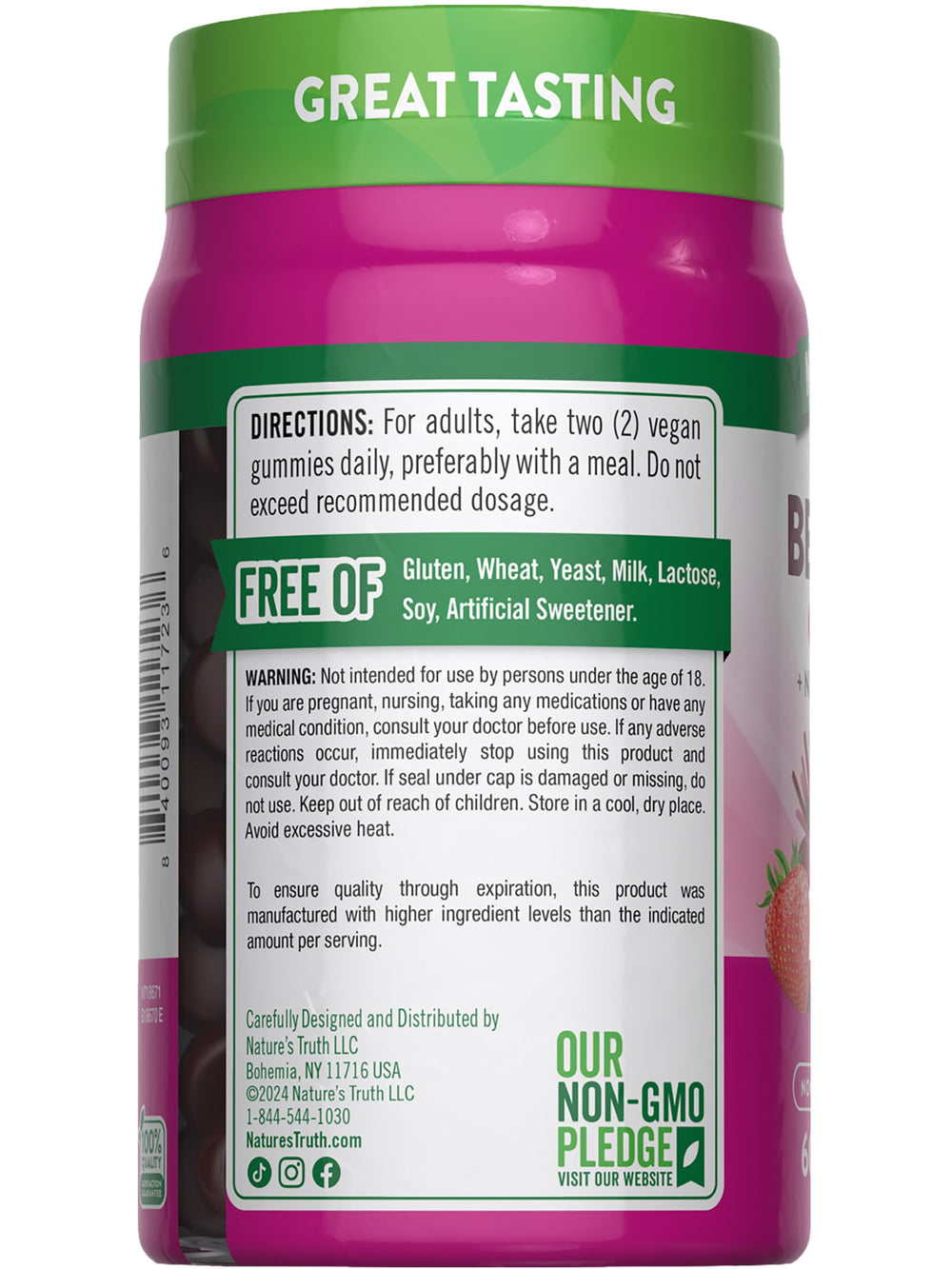 Lifestyle shot of Nature's Truth Beet Root Gummies bottle on countertop