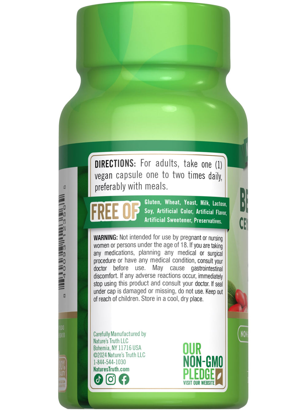 Capsules and product usage image of Nature's Truth Berberine Cinnamon Complex
