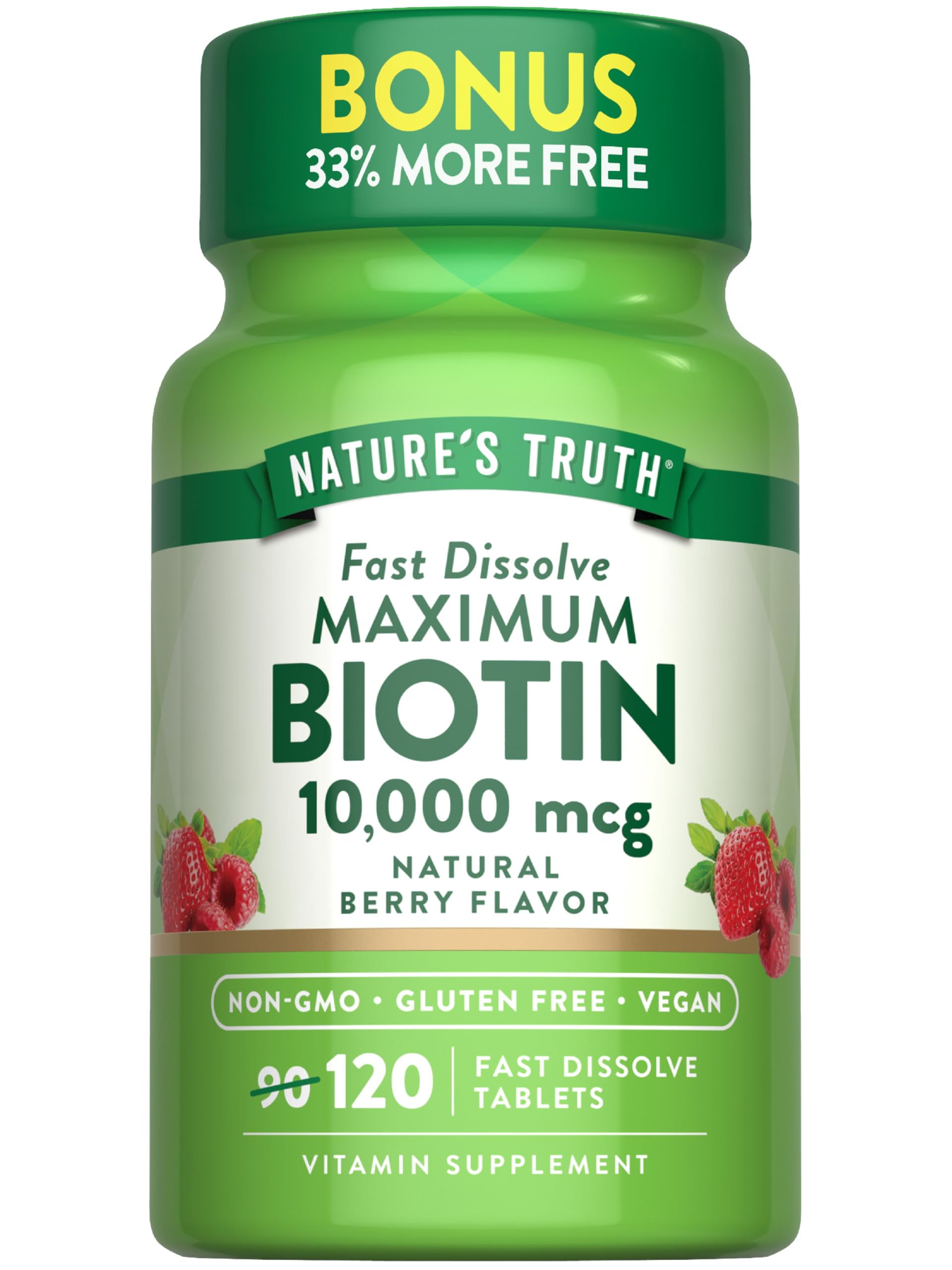 Nature's Truth Biotin 10000mcg bottle front