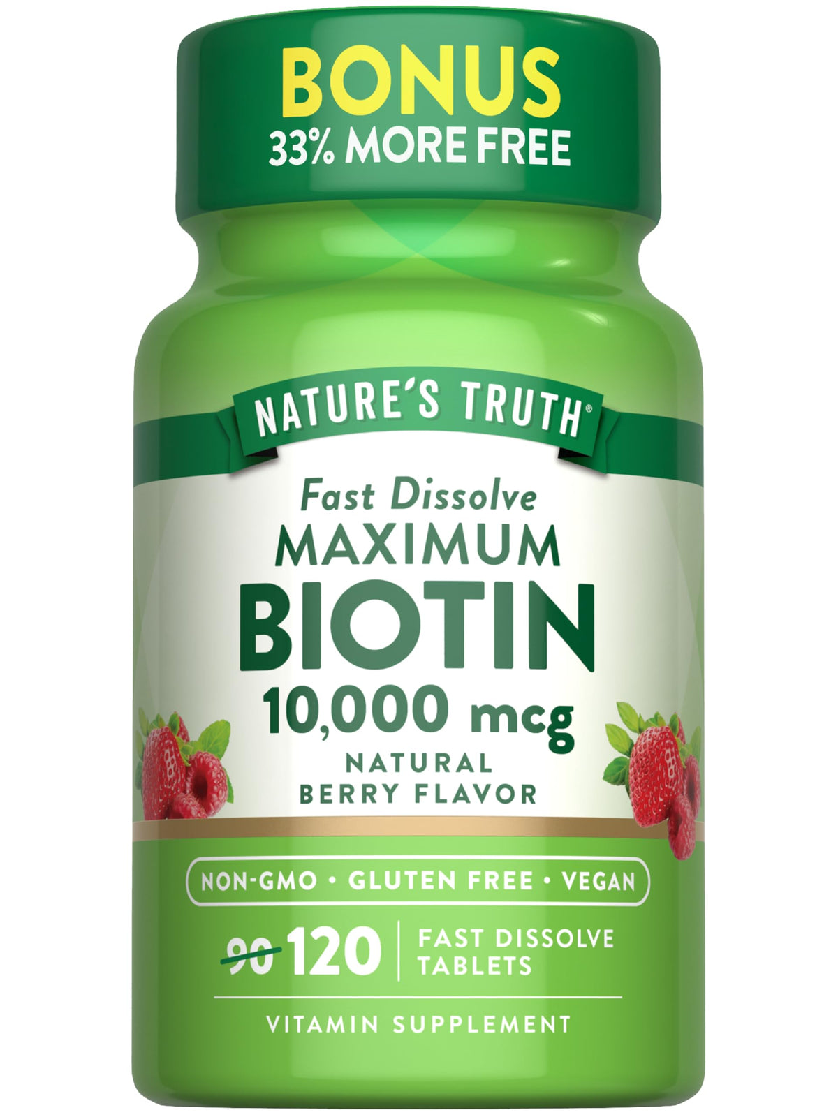 Nature's Truth Biotin 10000mcg bottle front