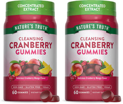 Nature's Truth Cranberry Gummies bottle with Cranberry Mango flavor (60 Count, Pack of 2)