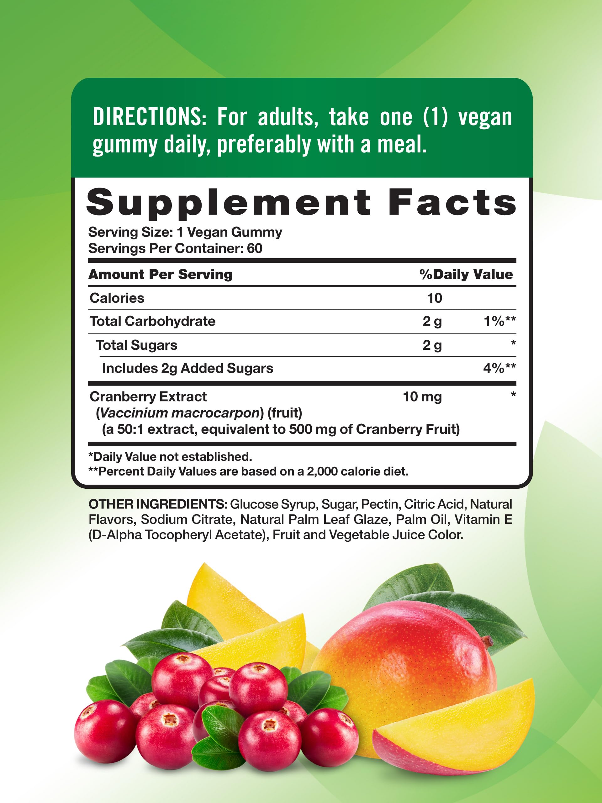 Cranberry Mango flavored vegan gummy vitamins