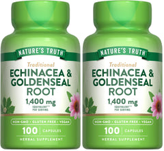 Nature's Truth Echinacea Goldenseal Capsules 1400mg per serving – pack of 2 hero image