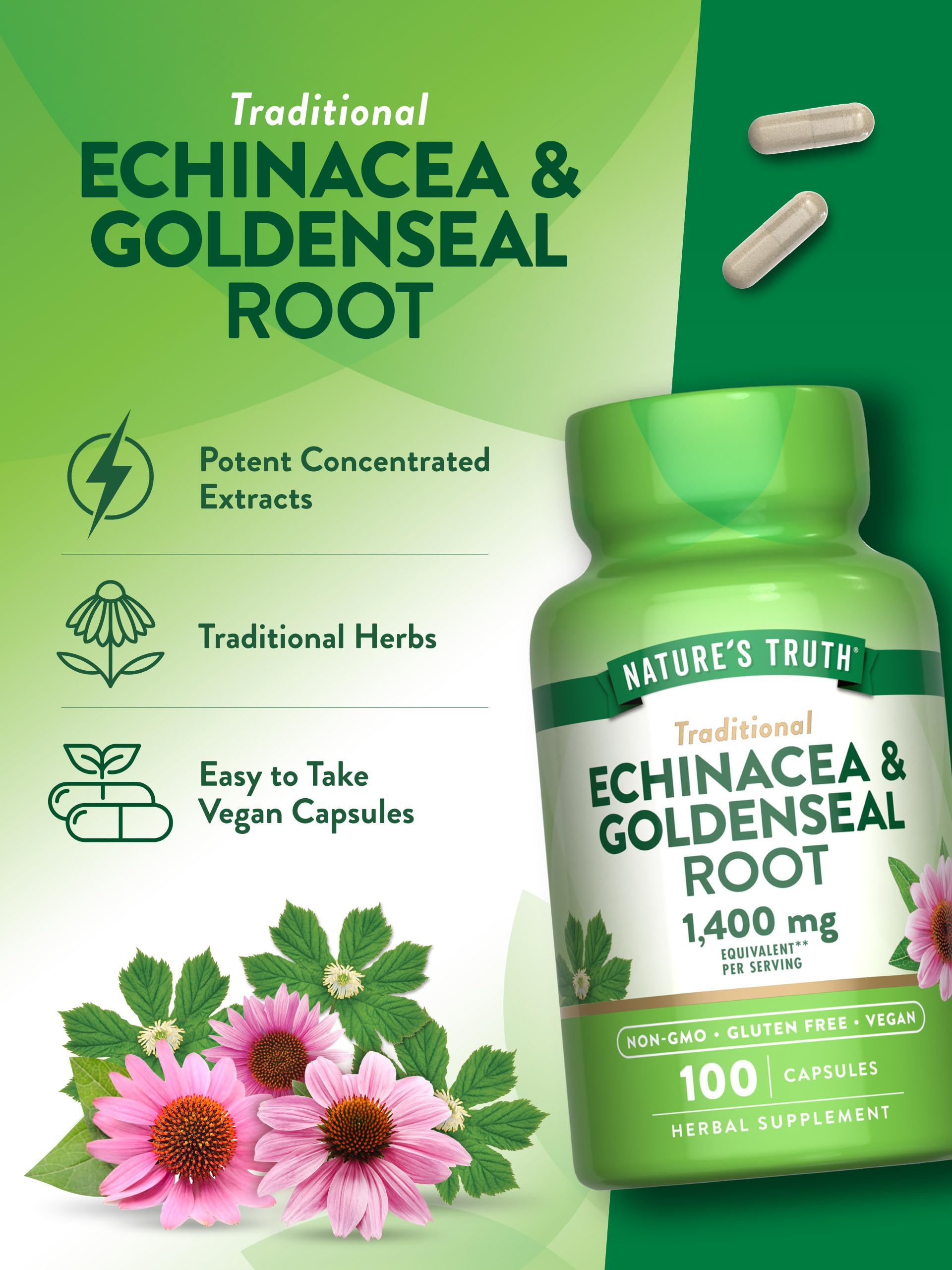 4:1 Goldenseal extract visual for Nature's Truth capsules