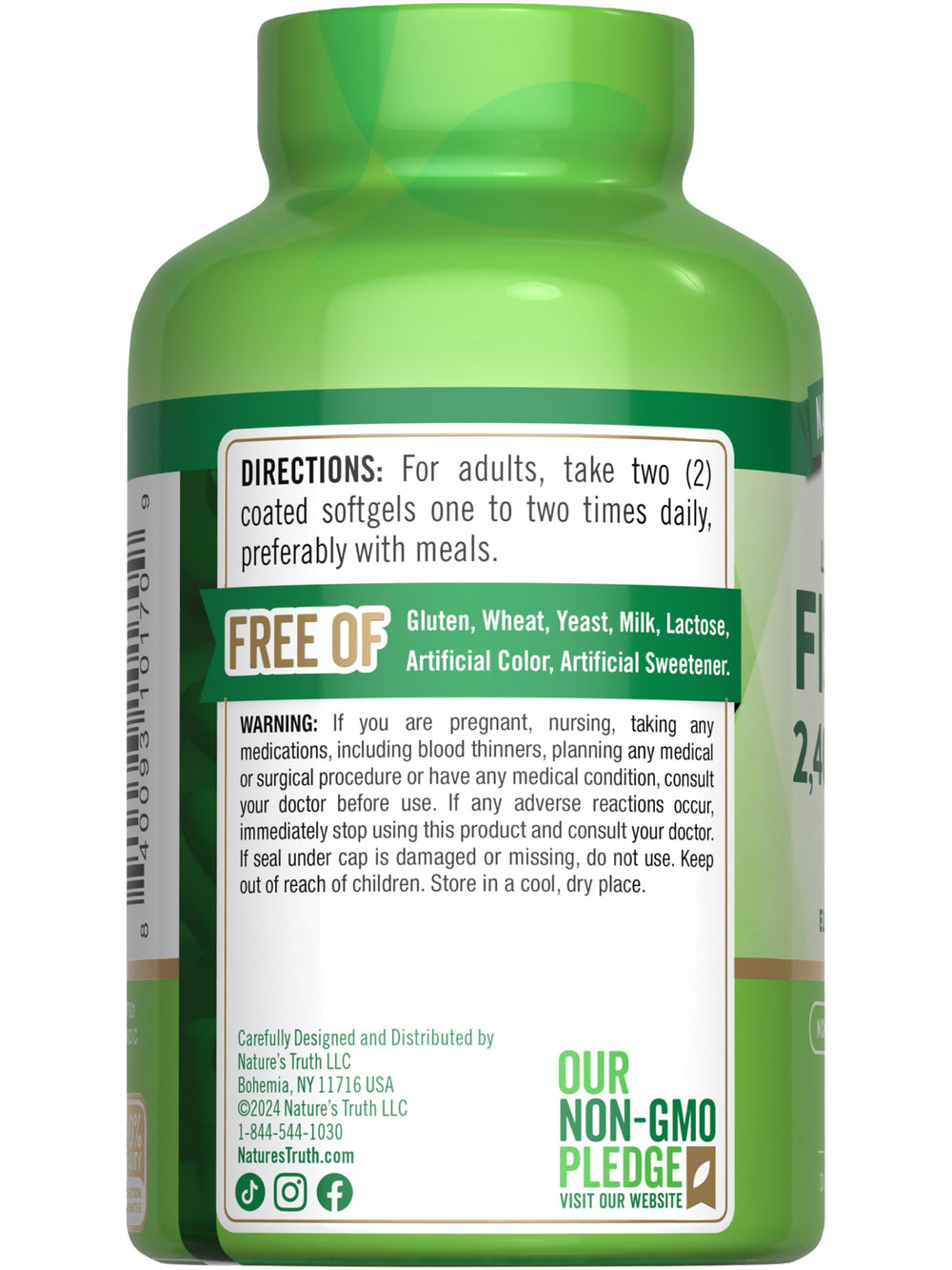 Front packaging art of Nature's Truth Fish Oil Omega-3