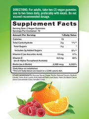 Close-up of fruit-flavored gummies in Nature's Truth bottle