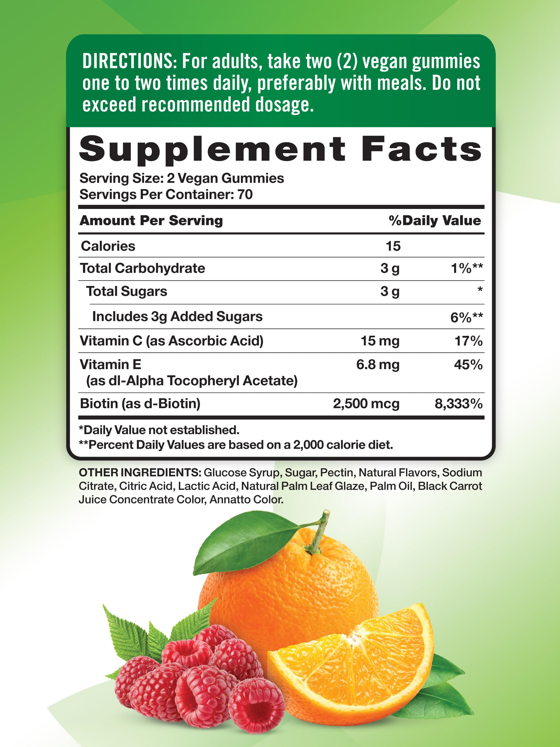 Nature's Truth Gummies bottle back label with ingredients