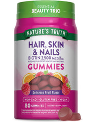 Nature's Truth Hair Skin Nails Gummies bottle front 80 count