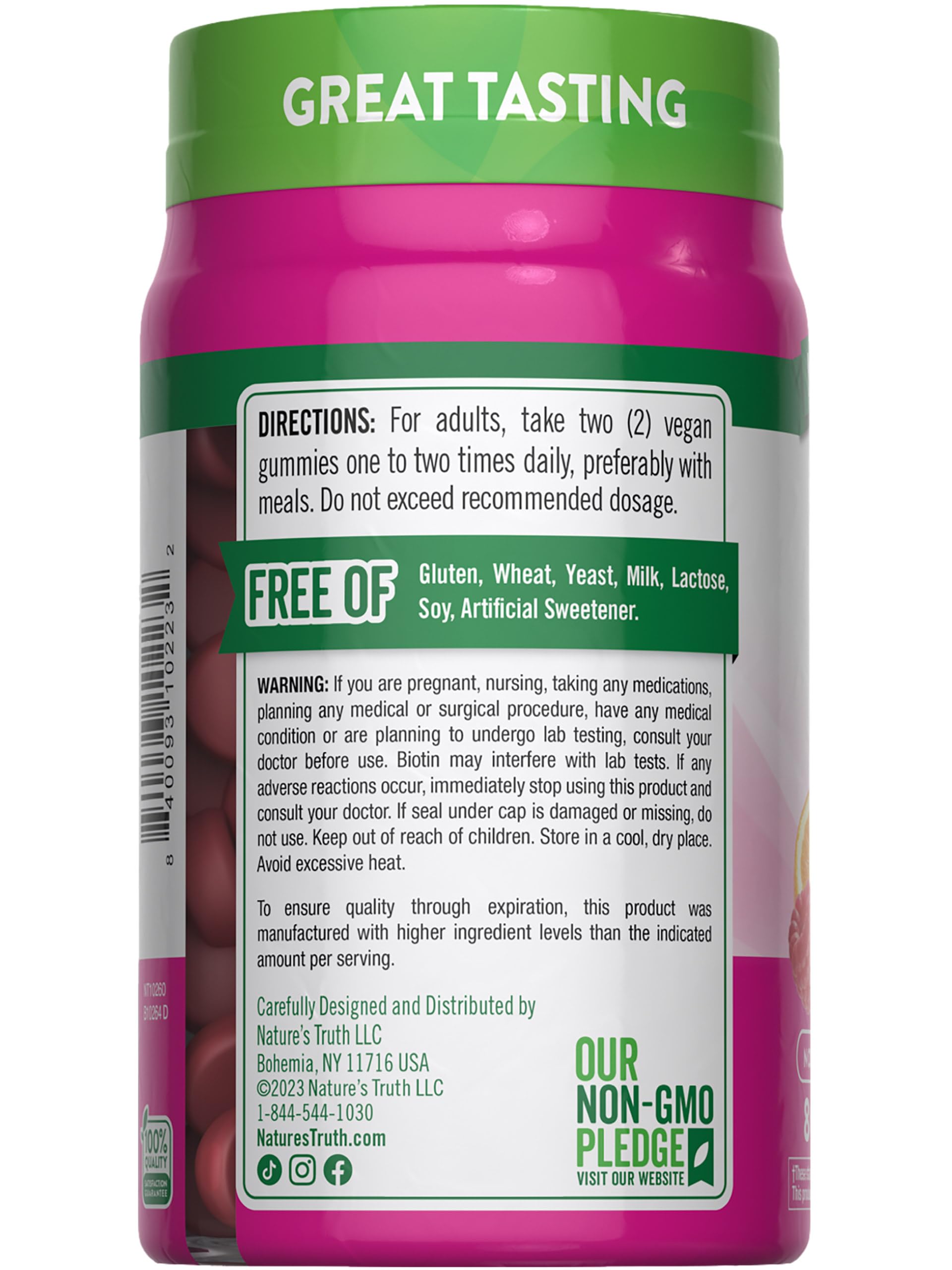 Outer packaging of Nature's Truth Hair Skin Nails Gummies 80 count