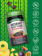 Label close-up of Nature's Truth Horny Goat Weed Gummies