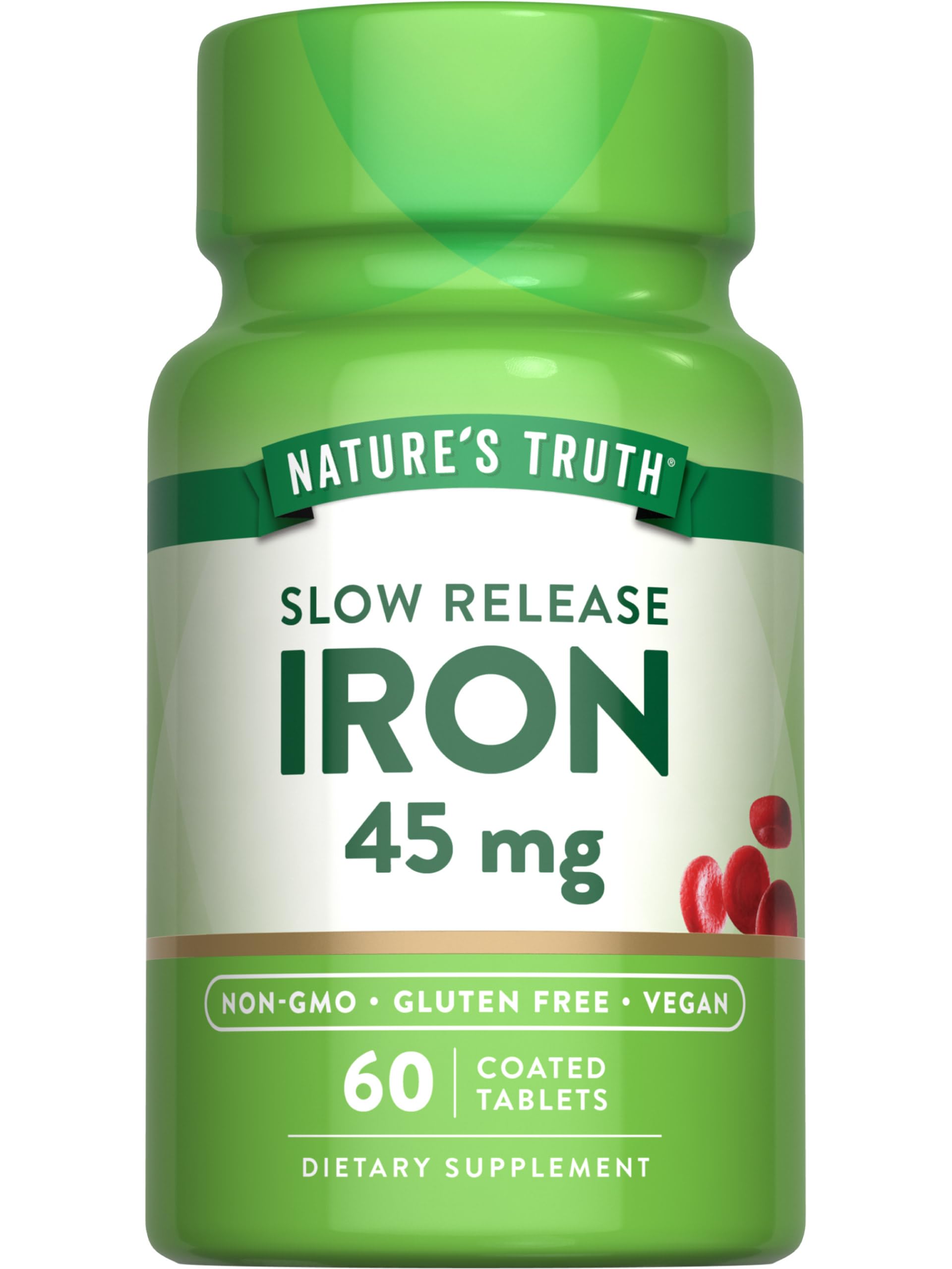Nature's Truth Iron Supplement bottle and label, 45 mg iron