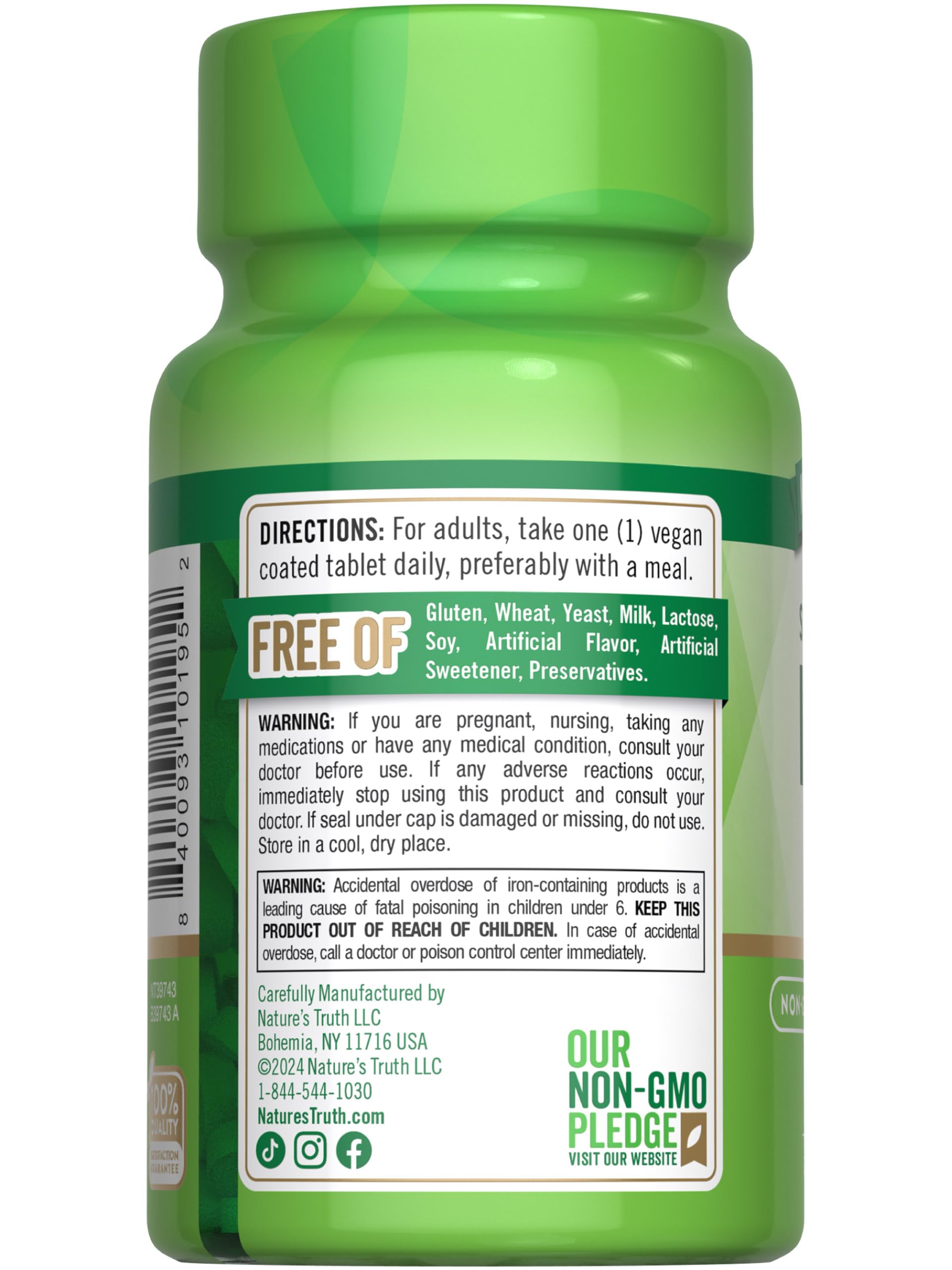 Healthy lifestyle concept with Nature's Truth iron supplement