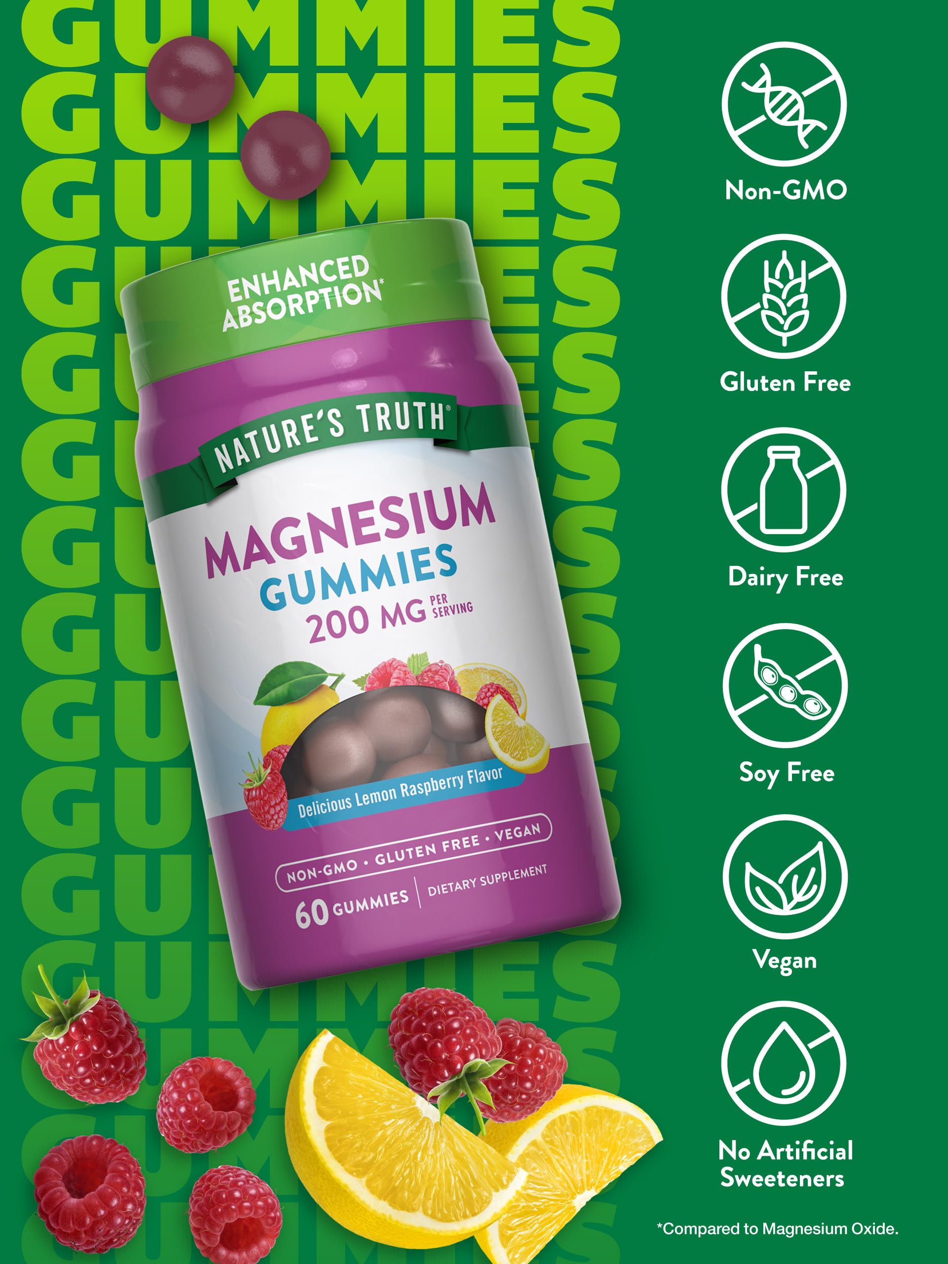 Vegan gummy chewable magnesium supplement