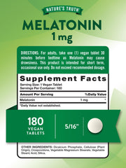 Nature's Truth Melatonin 1 mg packaging box and bottle