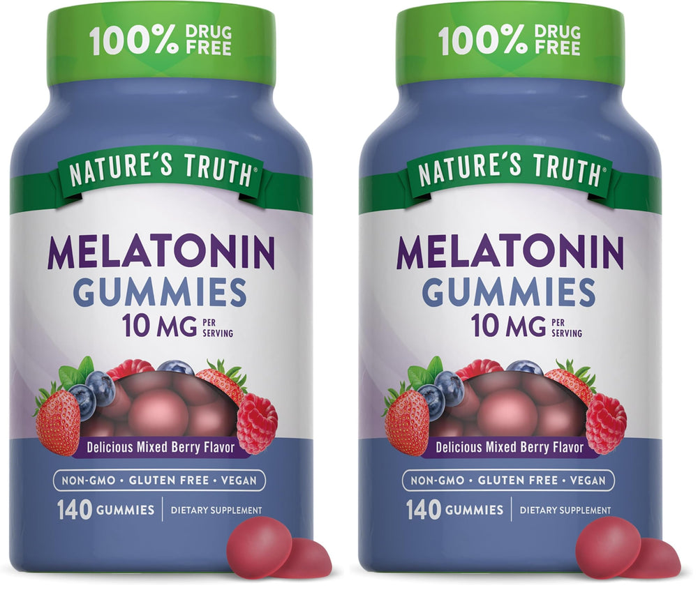 Nature's Truth Melatonin Gummies 10 mg Berry Flavor Pack of 2 – front view