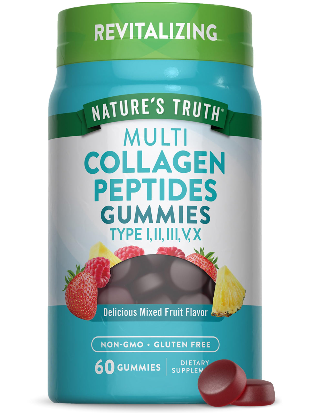 Front view of Nature's Truth Multi Collagen Gummies bottle