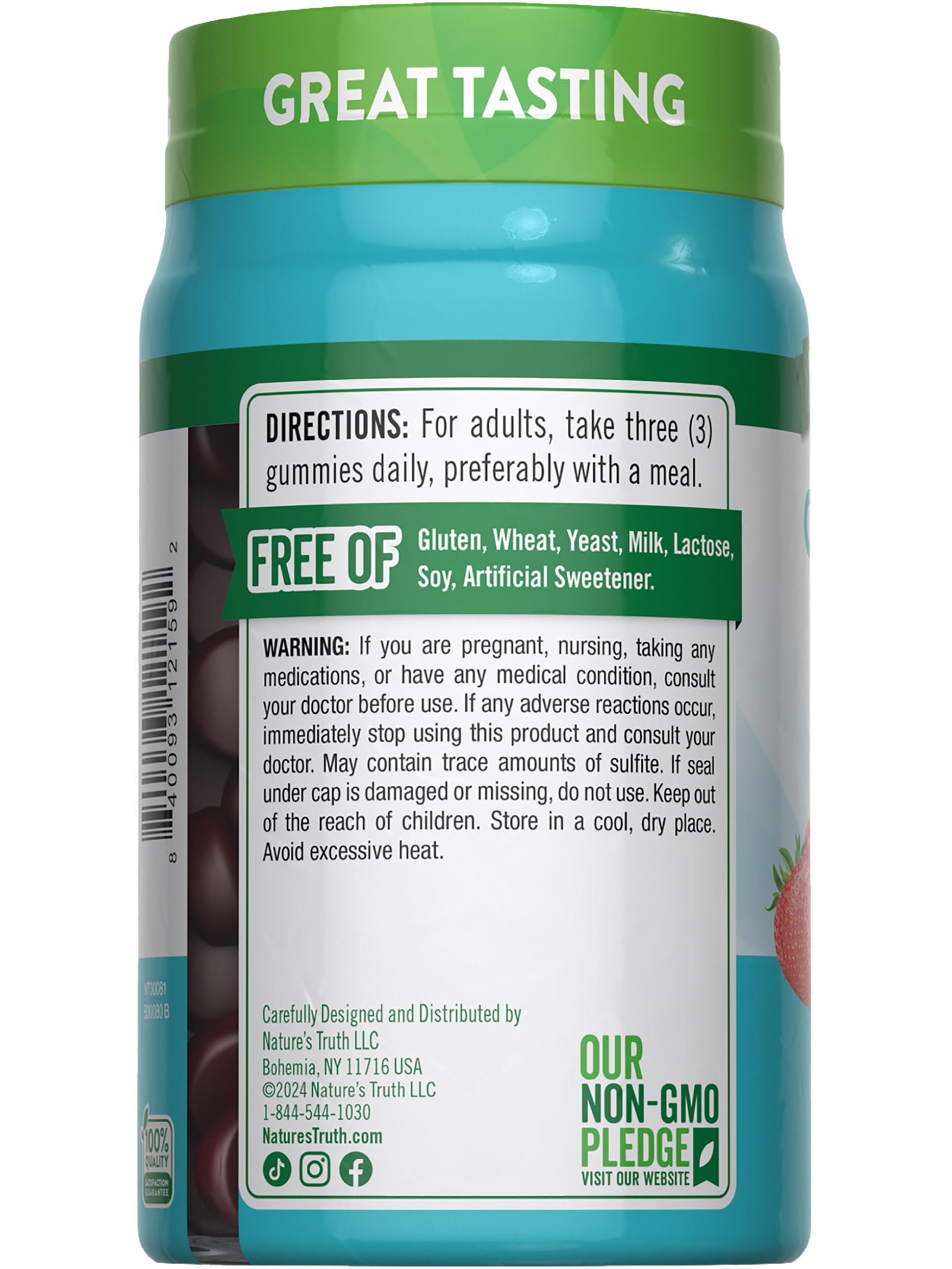 Packaging and product box front for Nature's Truth gummies