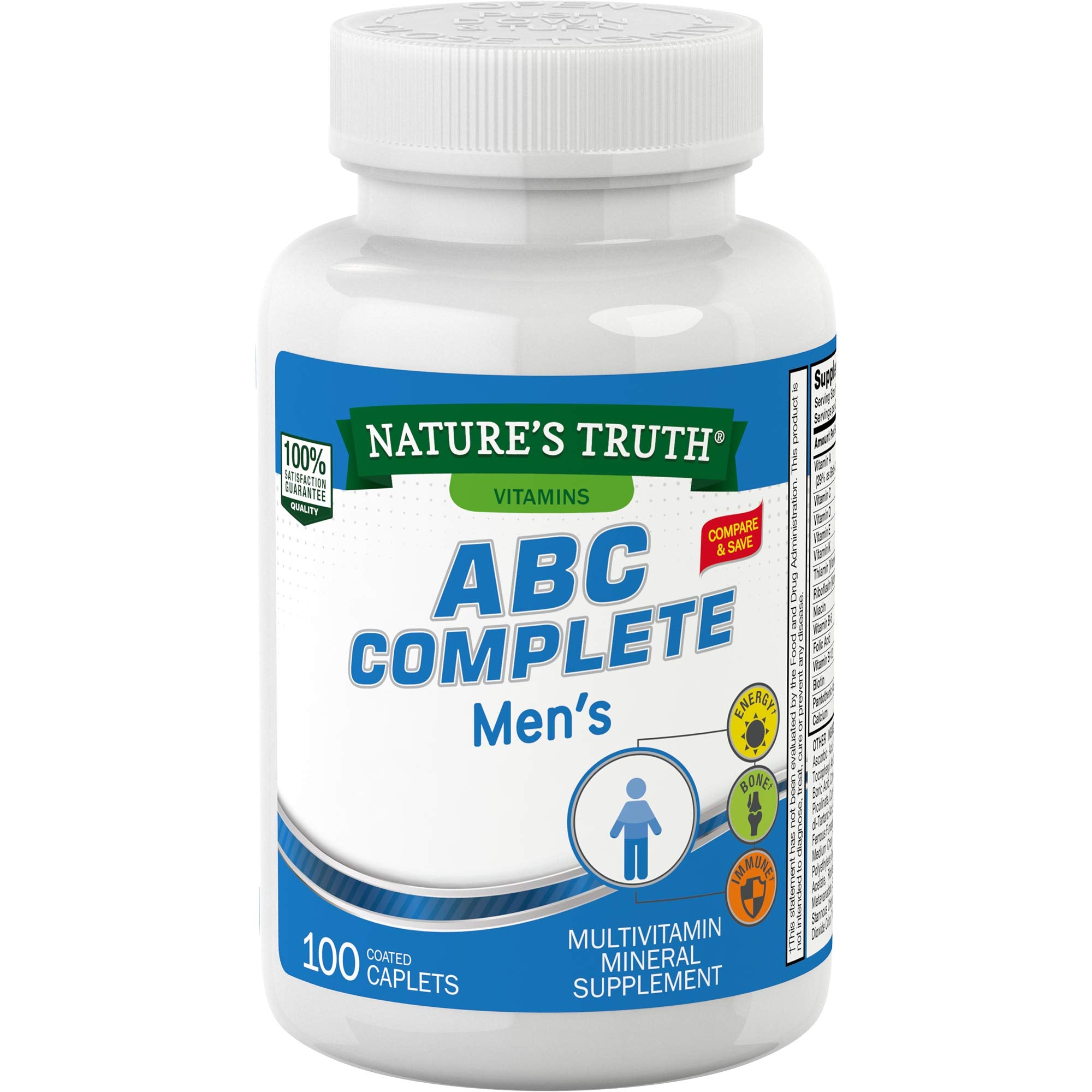 Nature's Truth Multivitamin for Men bottle - 100 caplets