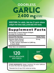 Close-up of Nature's Truth Odorless Garlic softgels