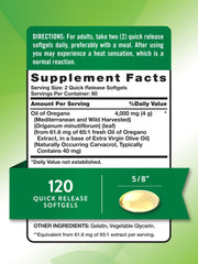 Close-up of oil of oregano softgels