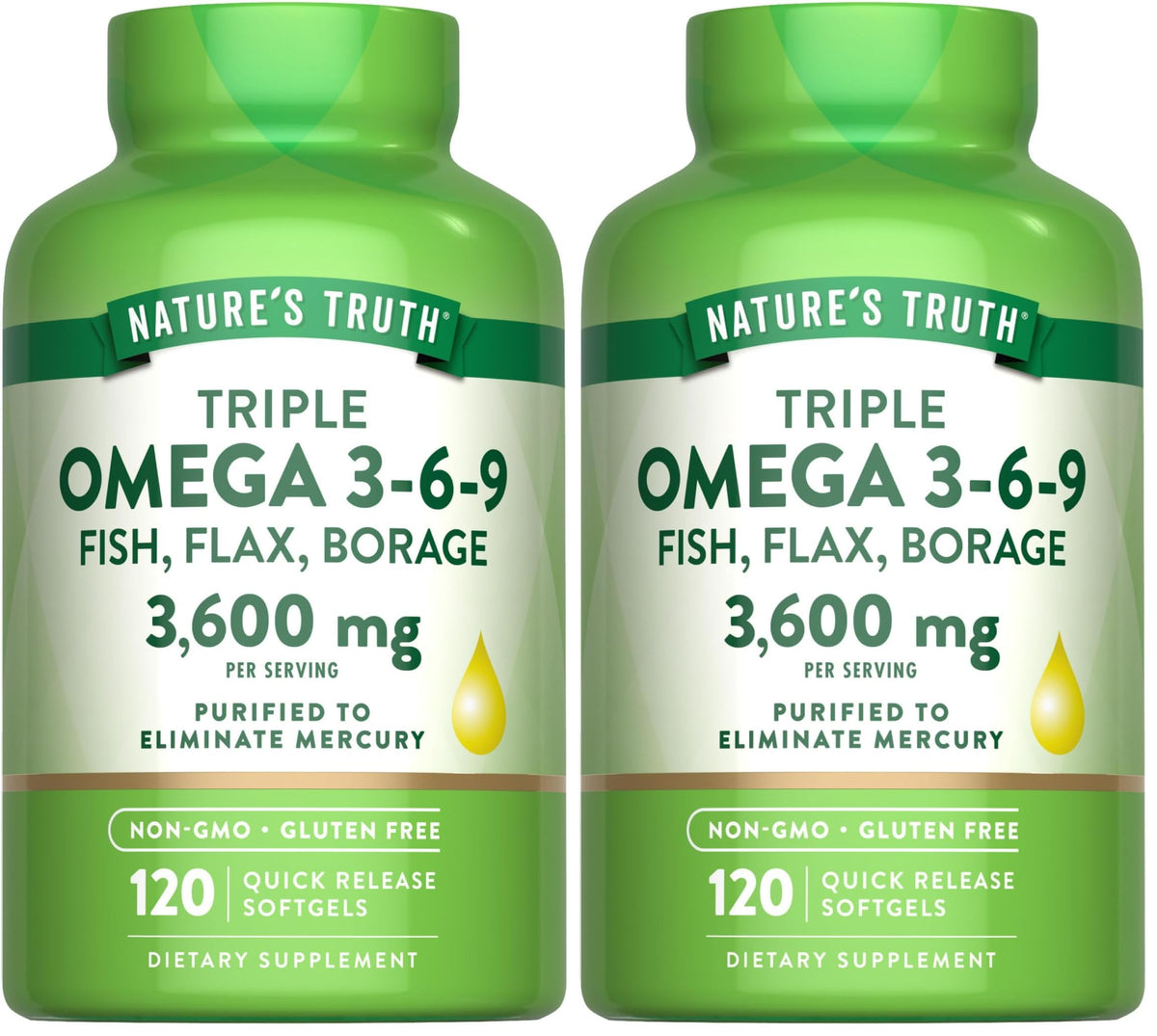 Per-pack information note for Nature's Truth Omega 3-6-9 Softgels