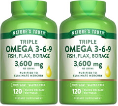 Per-pack information note for Nature's Truth Omega 3-6-9 Softgels