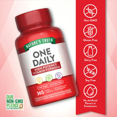 Close-up of the mini daily tablet size for Nature's Truth multivitamin