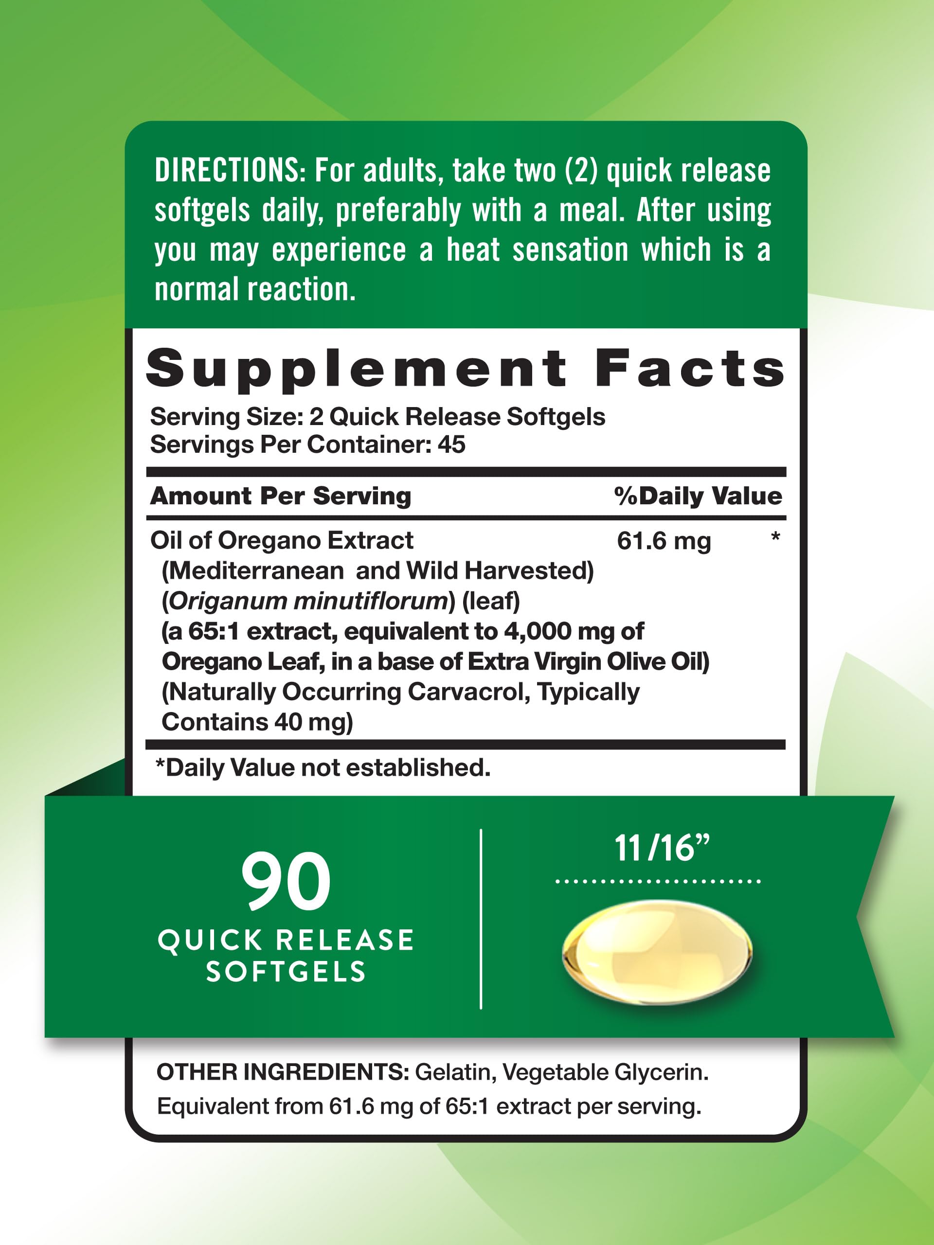 Close-up of oregano oil softgels capsules