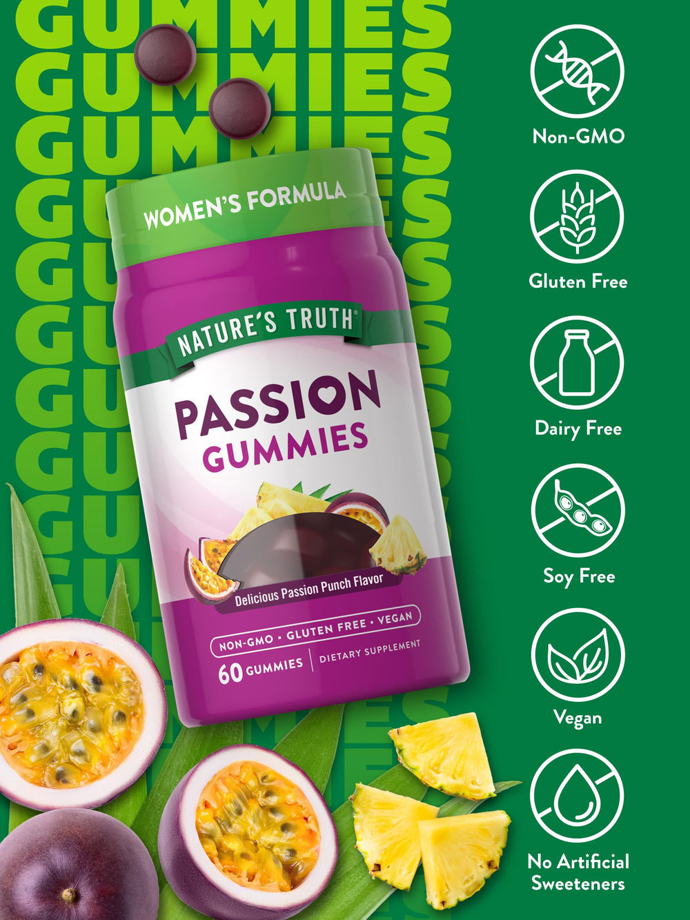 Passion Gummies ingredients panel