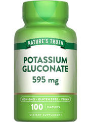 Bottle of Nature's Truth Potassium Gluconate 595mg 100 caplets