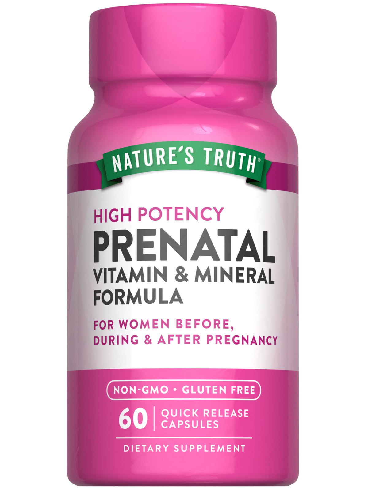 Nature's Truth Prenatal Vitamins bottle with 60 capsules