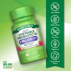 Vegetarian berry-flavored chewable probiotic tablet