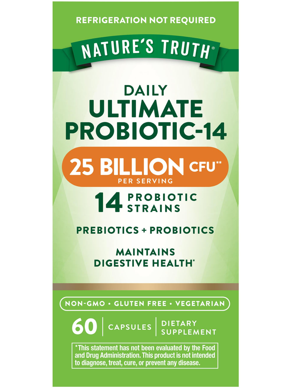 Nature's Truth Probiotics 25B CFU 60 capsules hero image