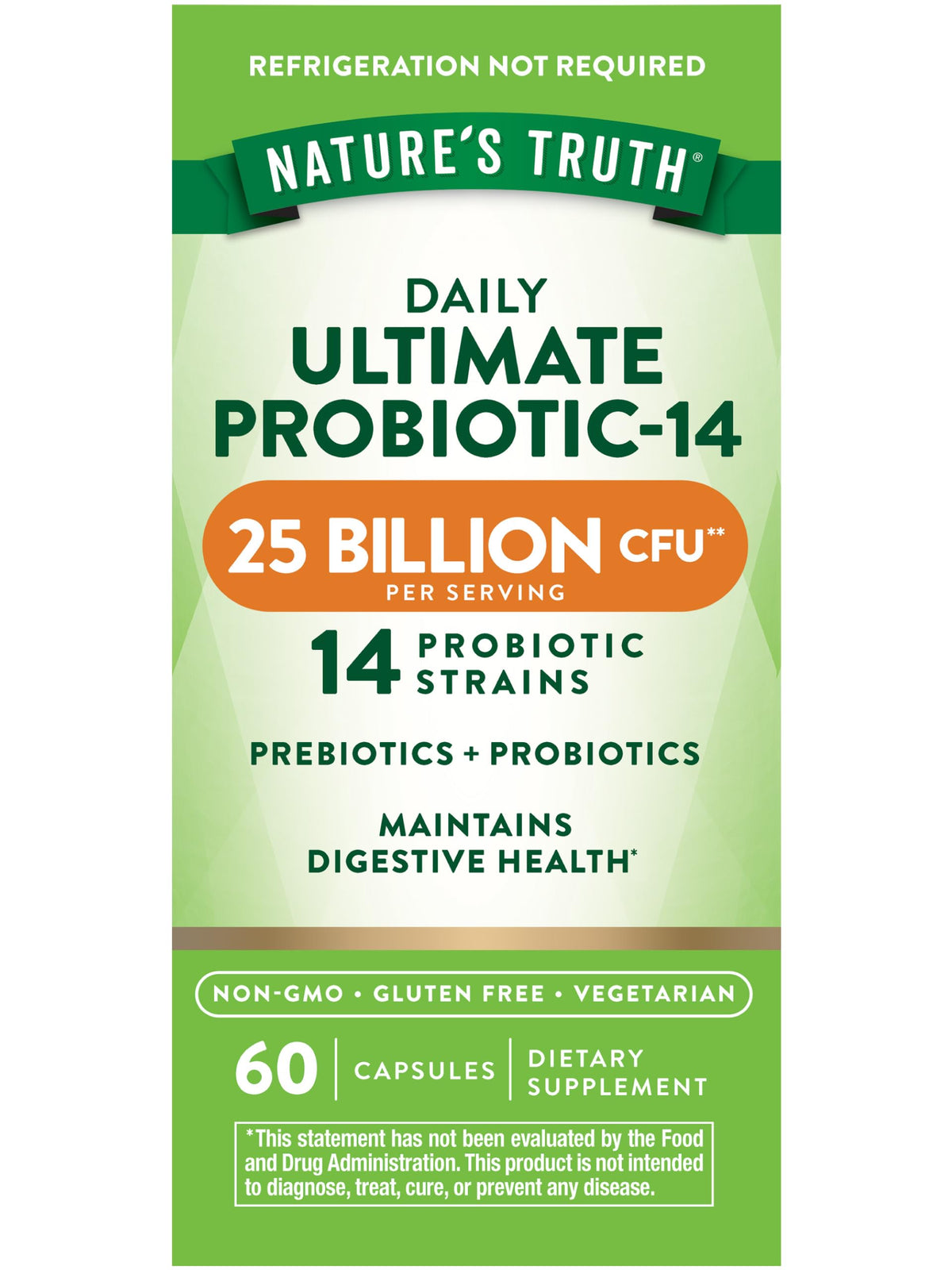 Nature's Truth Probiotics 25B CFU 60 capsules hero image