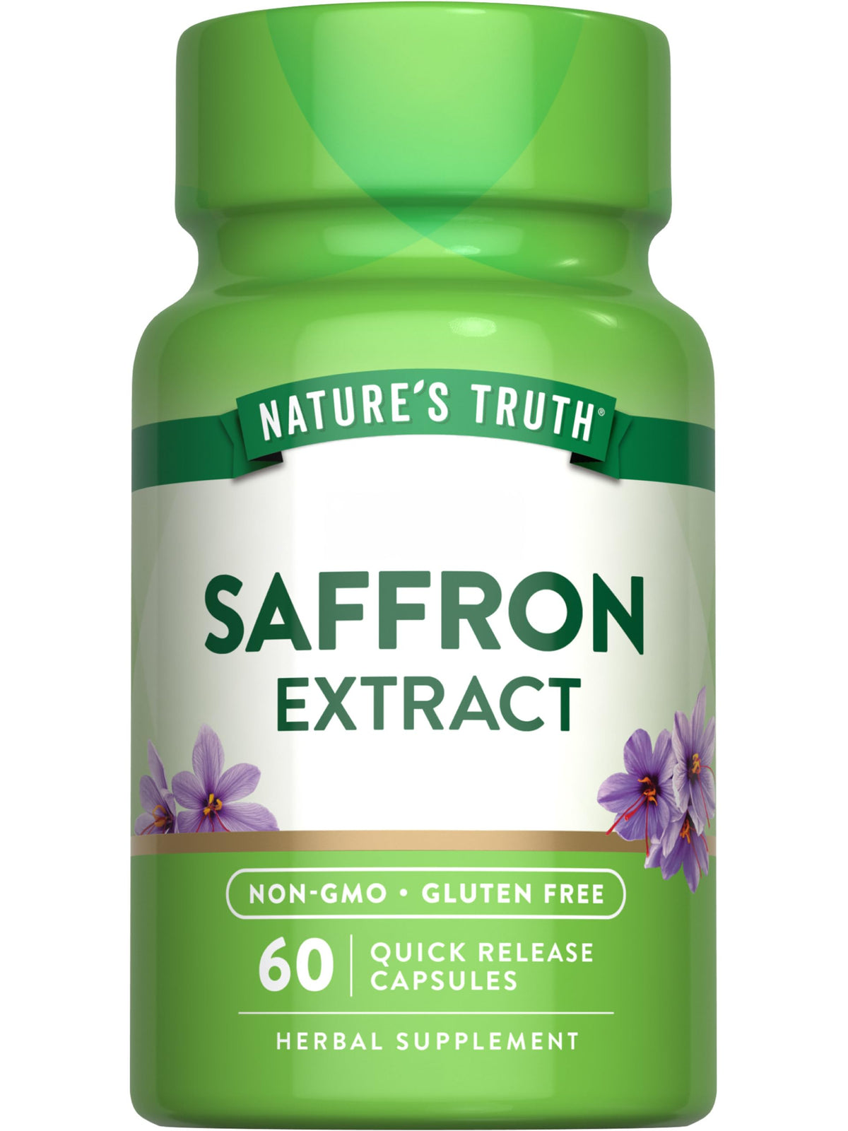 Nature's Truth Saffron Extract supplement bottle on white background