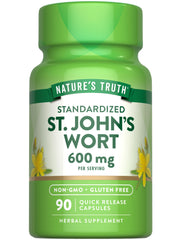 Front view of Nature's Truth St. John's Wort 600mg bottle