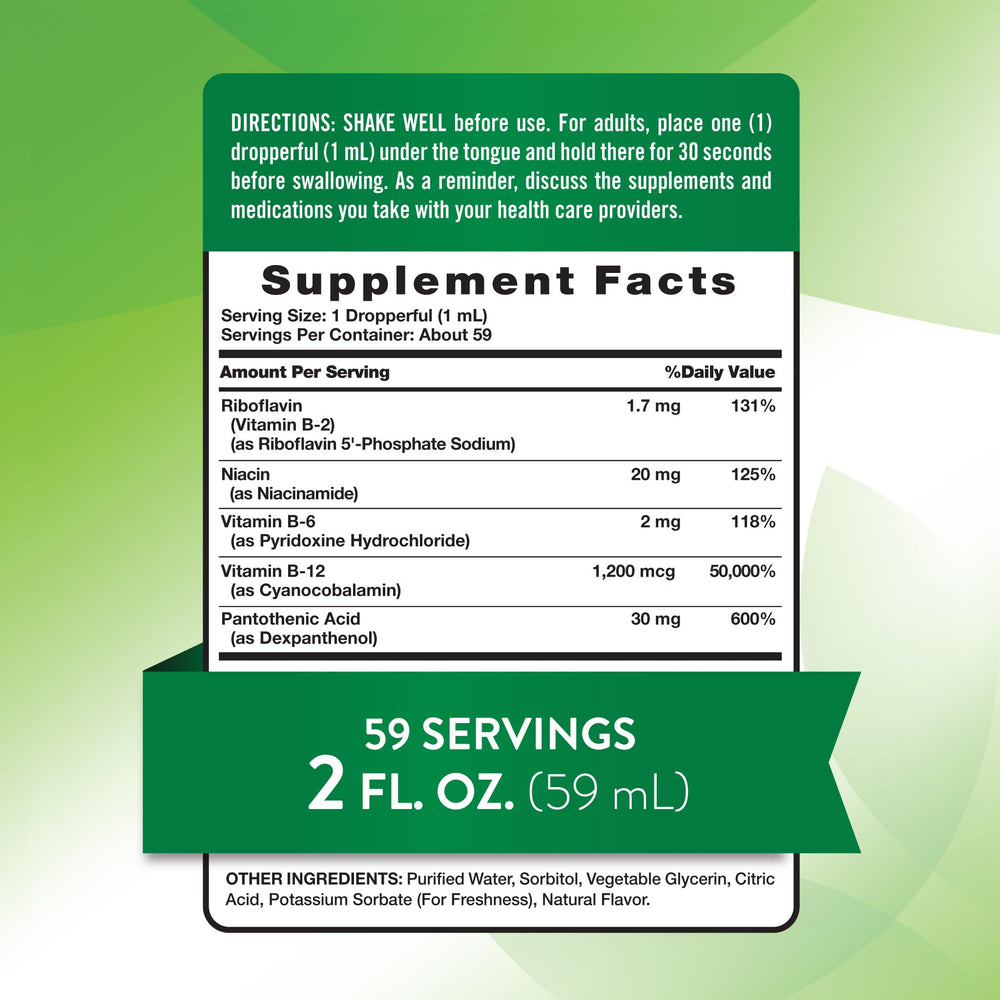 Nature's Truth Sublingual B Complex with B12 Berry Flavor bottle – 2 oz