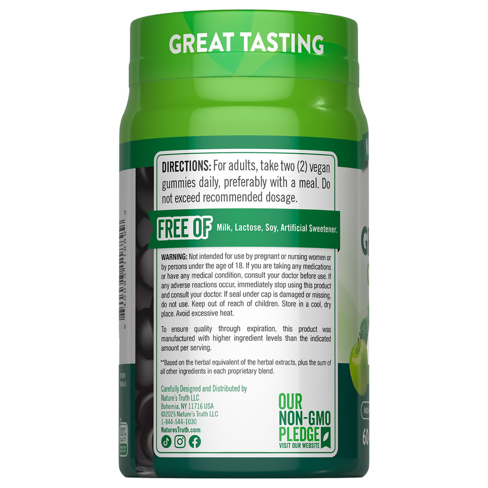 Nature's Truth open bottle with gummies spilling out showing easy access